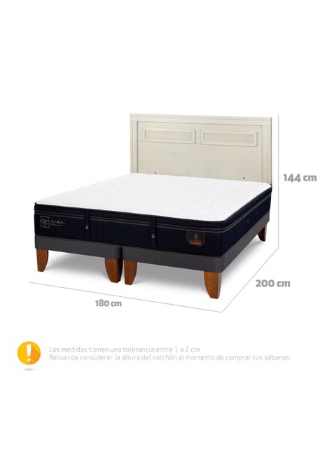 Cama Europea Super Premium King + Respaldo Milán Alpino-1