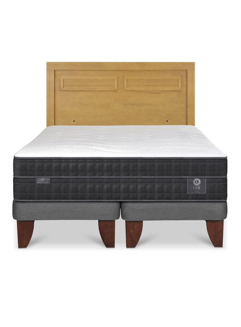 Cama Europea Lux King + Respaldo Milán Mostaza-2