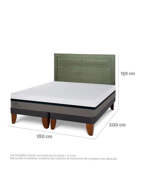 Cama Europea Balance King + Respaldo Milán Olivo-1