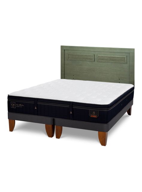 Cama Europea Super Premium King + Respaldo Milán Olivo-0