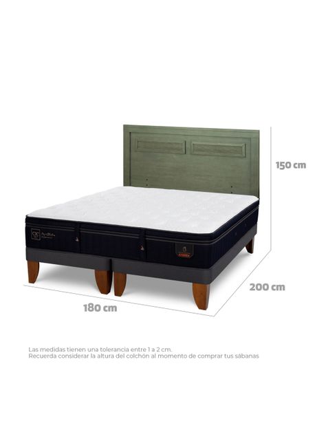Cama Europea Super Premium King + Respaldo Milán Olivo-1