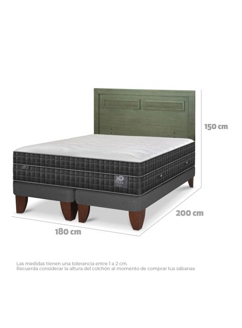 Cama Europea Lux King + Respaldo Milán Olivo-1
