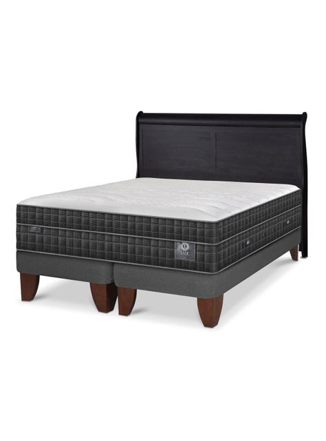 Cama Europea Lux King + Respaldo Miro Negro-0
