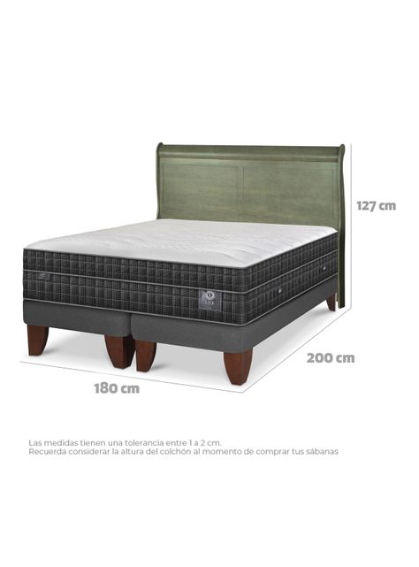 Cama Europea Lux King + Respaldo Miro Olivo-1