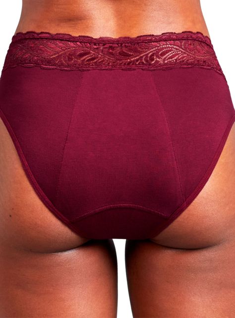 Calzón Menstrual High Waist Flujo Intenso Burdeos-3