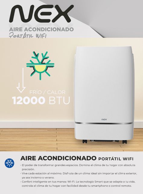 Aire Acondicionado Portátil 12000 BTU Frío/Calor WiFi-4