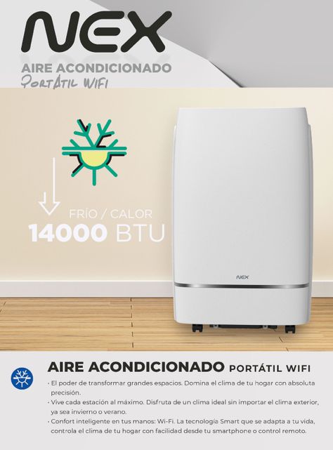 Aire Acondicionado Portátil 14000 BTU Frio/ Calor WiFi-3