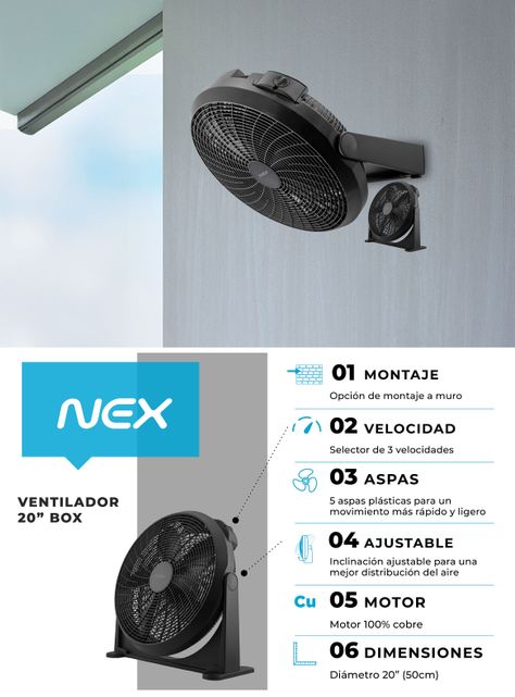 Ventilador Box 20" Negro FCT2020-8