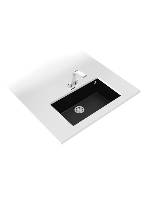 Lavaplatos Granito Bajo Encimera Square 72.40 TG Negro-3