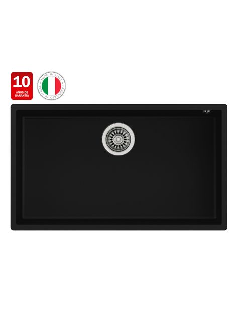 Lavaplatos Granito Bajo Encimera Square 72.40 TG Negro-1