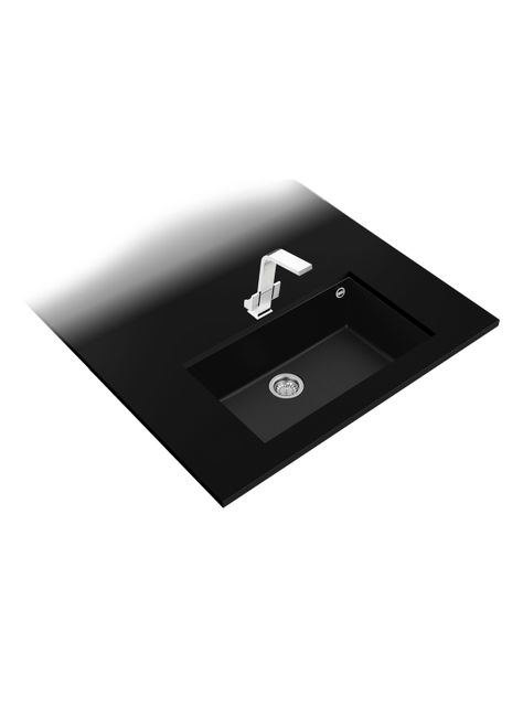 Lavaplatos Granito Bajo Encimera Square 72.40 TG Negro-2