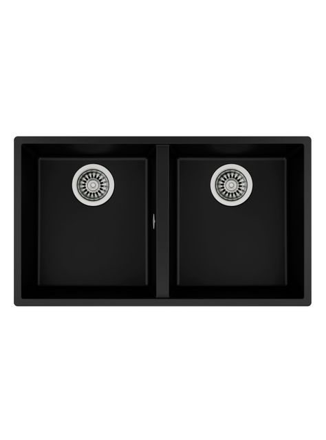 Lavaplatos Granito Bajo Encimera Square 2C-760 Negro-0