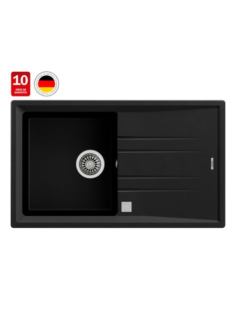 Lavaplatos Granito Empotrado Stone 50 1C1E TG Negro Carbón-1