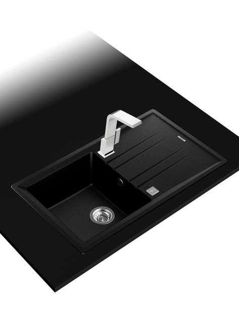 Lavaplatos Granito Empotrado Stone 50 1C1E TG Negro Carbón-2