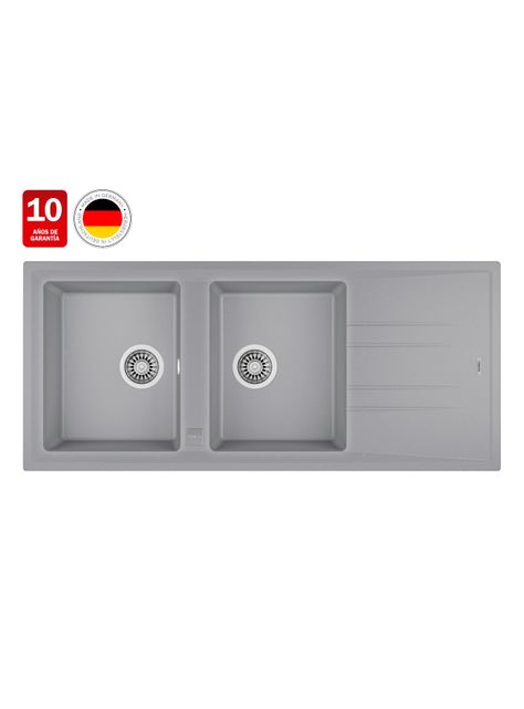 Lavaplatos Granito Empotrado Stone 80 2C1E TG Metallic Gray-1