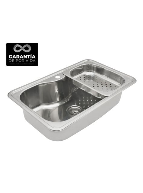 Lavaplatos Empotrado Inox Bahía 1C Con Canastillo-1