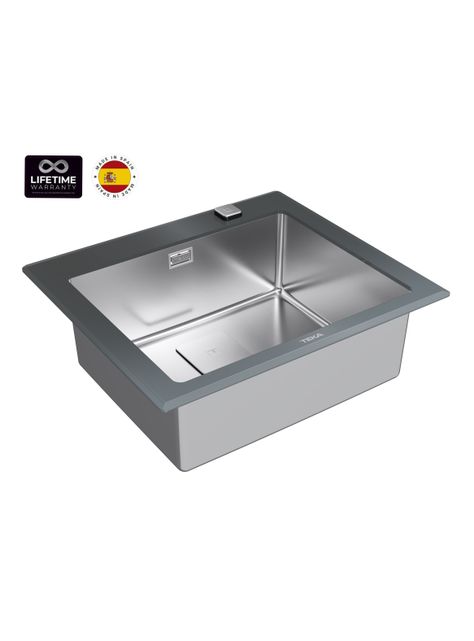 Lavaplatos Empotrado Diamond RS15 1C Stone Gray-1