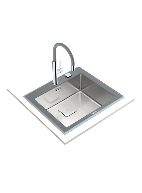 Lavaplatos Empotrado Diamond RS15 1C Stone Gray-5
