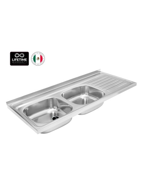 Lavaplatos Inoxidable Sobrepuesto 120.50 2C 1E Izquierdo-2