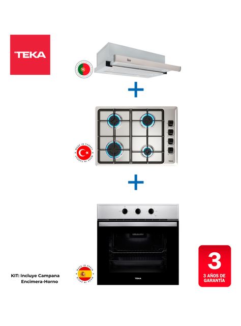 Kit Empotrable Horno Eléctrico HBB445 + Encimera Gas HLX-540 BUT + Campana TL 6310 INOX-1