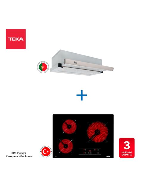 Kit Empotrable Encimera Vitro TB 5303 + Campana TL 6310 INOX-1