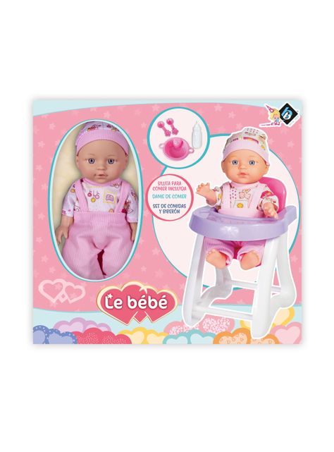 Mueñca de Cuerpo Duro 28 cm + Sillita para Comer-1