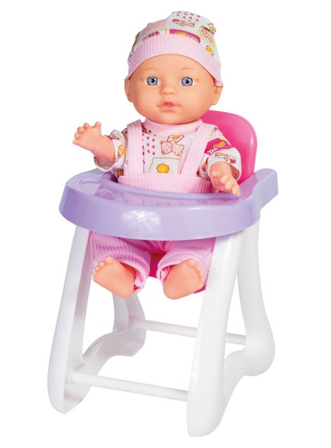 Mueñca de Cuerpo Duro 28 cm + Sillita para Comer-2