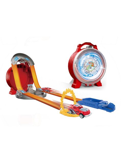 Autopista 2 en 1 con Luces Set de 18 Piezas Rojo-0