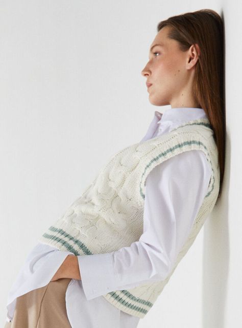 Sweater Vest Algodón Marfil-2