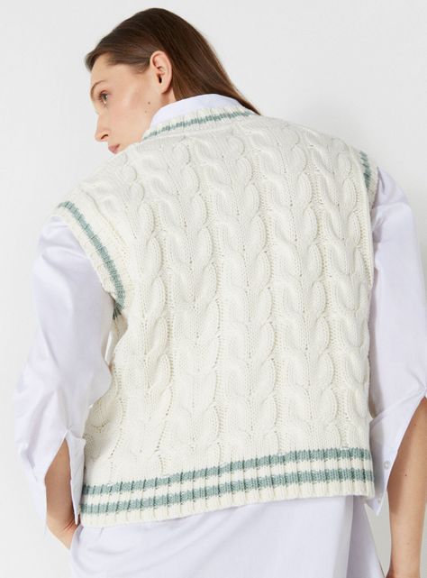 Sweater Vest Algodón Marfil-1
