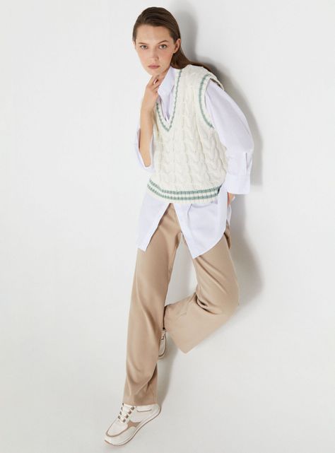 Sweater Vest Algodón Marfil-3