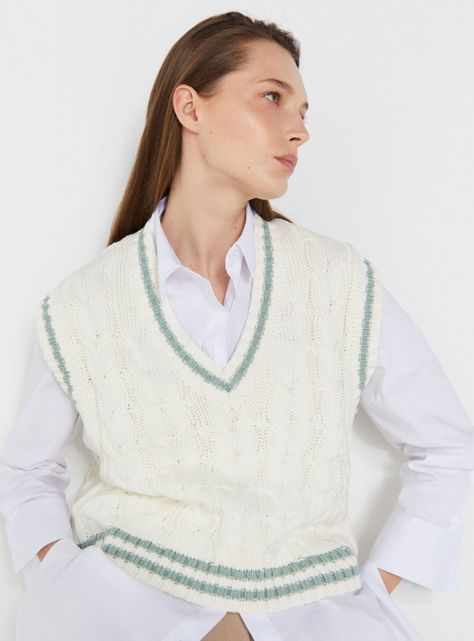 Sweater Vest Algodón Marfil-0