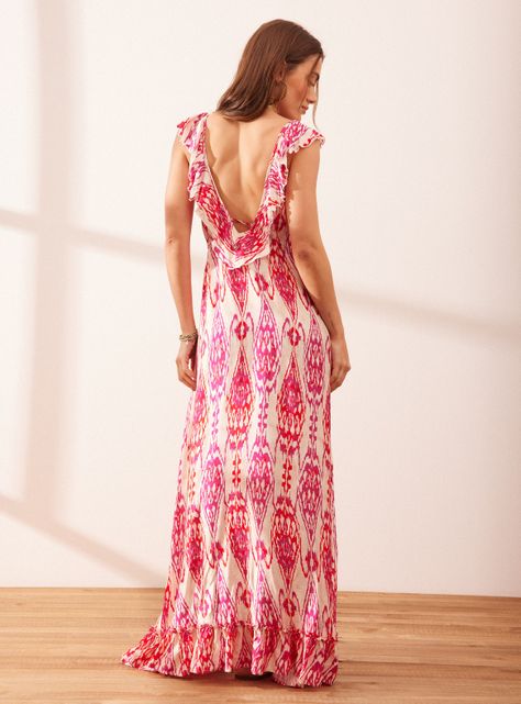 Vestido Tela Estampada con Lazo-5