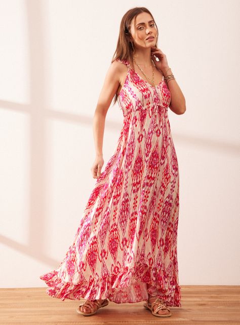 Vestido Tela Estampada con Lazo-4
