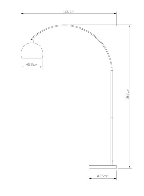 Lámpara de Pie 1L E27 Gold Arco Mármol-2