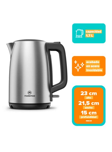 Hervidor 1.7 Litros 1850W MEK25 Gris-2
