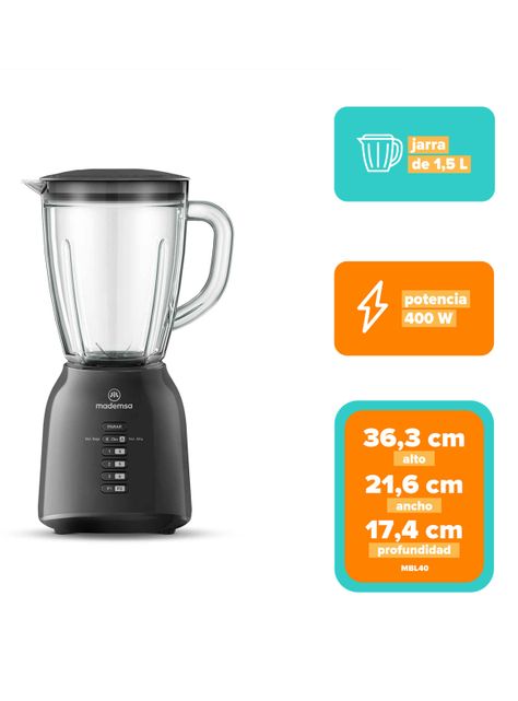Licuadora 1.5 Litros MBL40 Negro-2