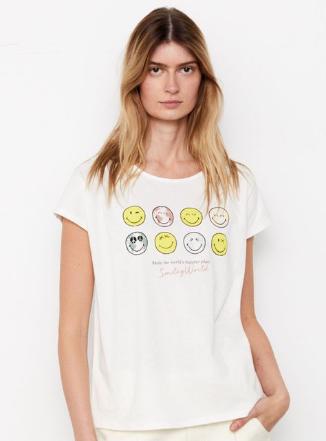 Polera Estampado Sonrisas Manga Corta-0