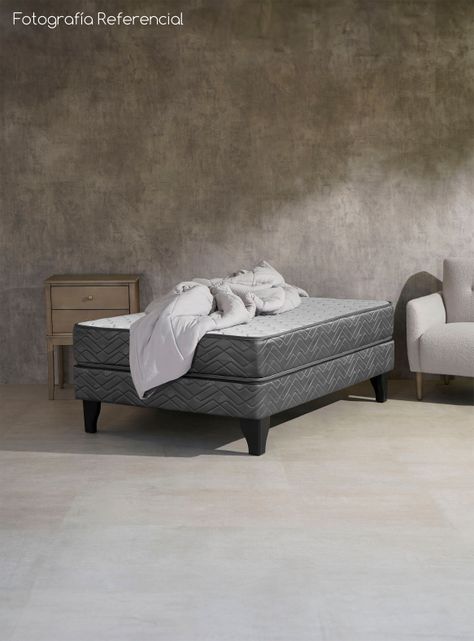 Cama Europea Apolo Black 1 Plaza-4