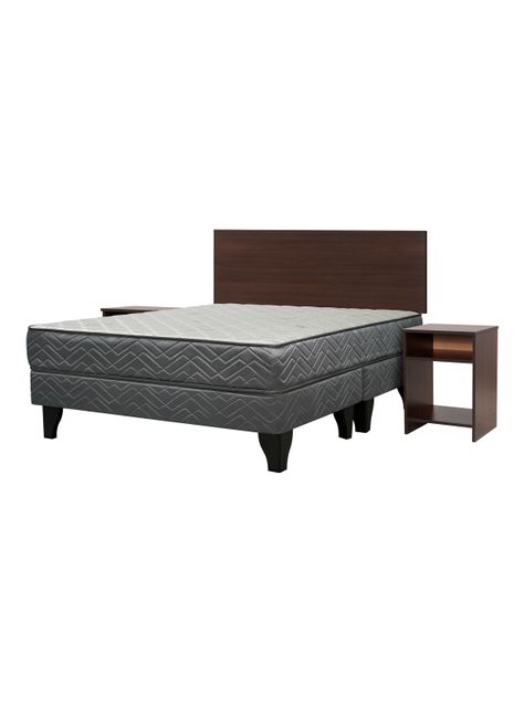 Cama Europea Apolo Black 2 Plazas Base Dividida + Set Muebles Castilla-0