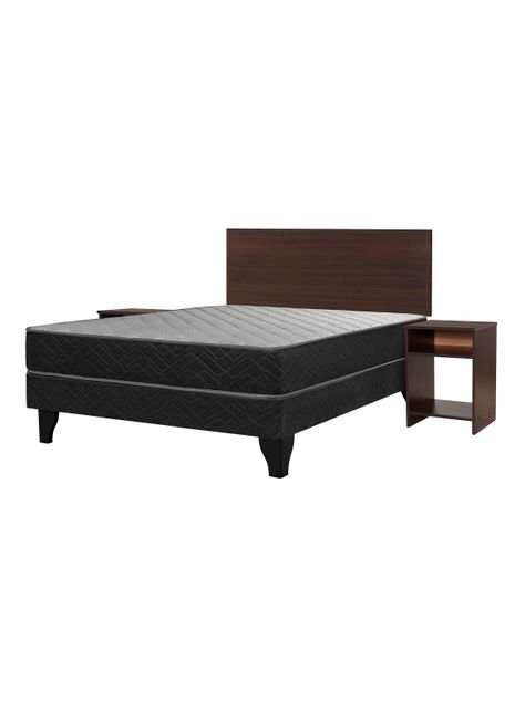 Cama Europea Apolo Black 2 Plazas + Set Muebles Castilla-0