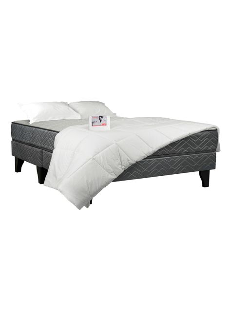 Cama Europea Apolo Black 2 Plazas Base Dividida + Textil-0