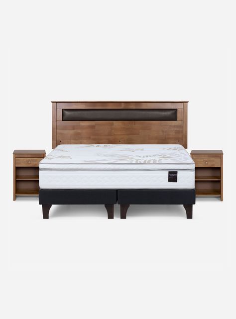 Cama Europea Art 4 King + Respaldo + Velador-1