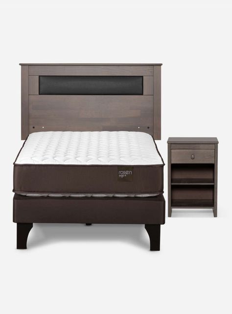 Cama Europea Ergo T 1 Plaza + Respaldo + Velador-1
