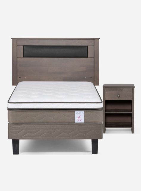 Cama Europea New Style 6 1 Plaza + Respaldo + Velador-1