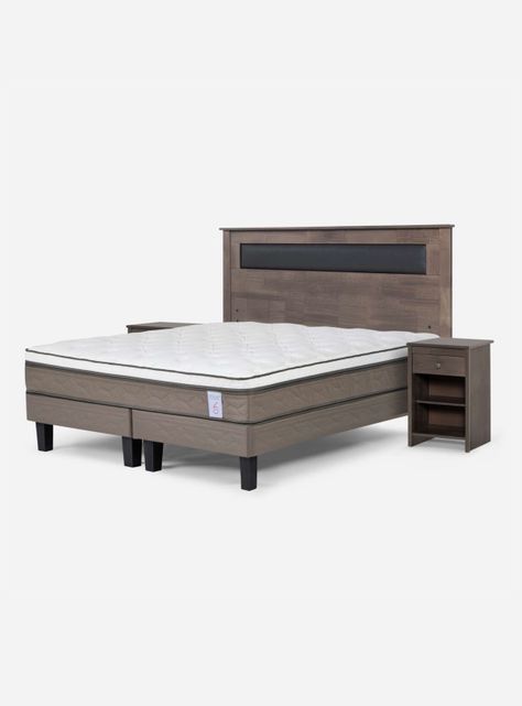 Cama Europea New Style 6 2 Plazas Base Dividida + Set de Muebles Ferrara-0