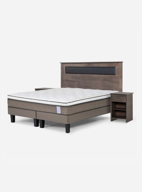 Cama Europea New Style 6 King + Respaldo + Velador-0