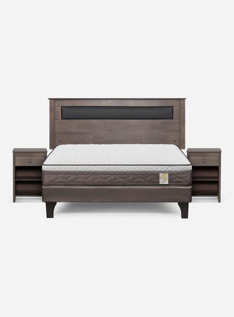 Cama Europea New Style 4 Plus Base Dividida 2 Plazas + Set Muebles-1