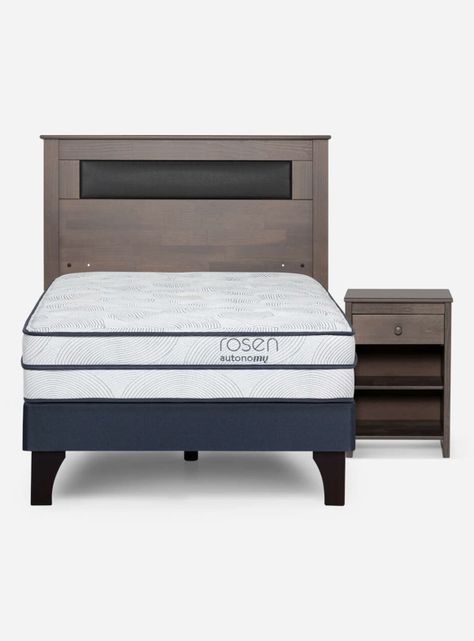 Cama Europea Autonomy 1.5 Plazas + Velador + Respaldo-1