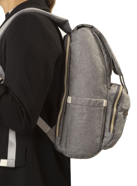 Mochila Maternal Pañalera Gris Bebesit-2